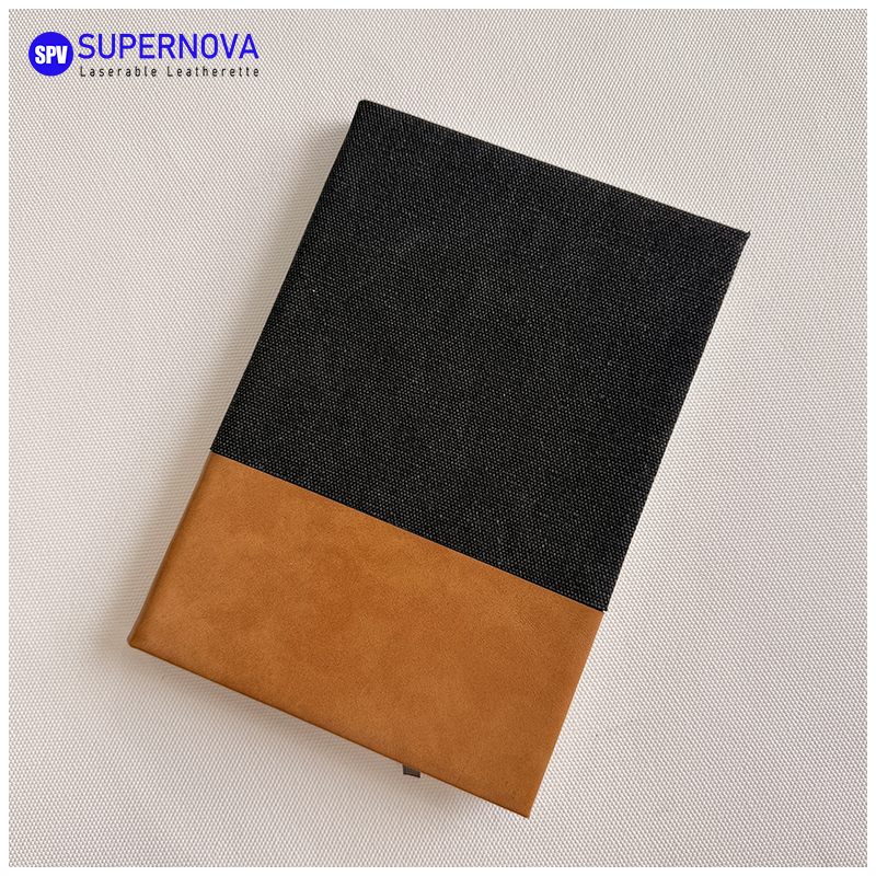 Split Laserable Leatherette & Canvas Notebook Split Laserable Leatherette & Canvas Notebook