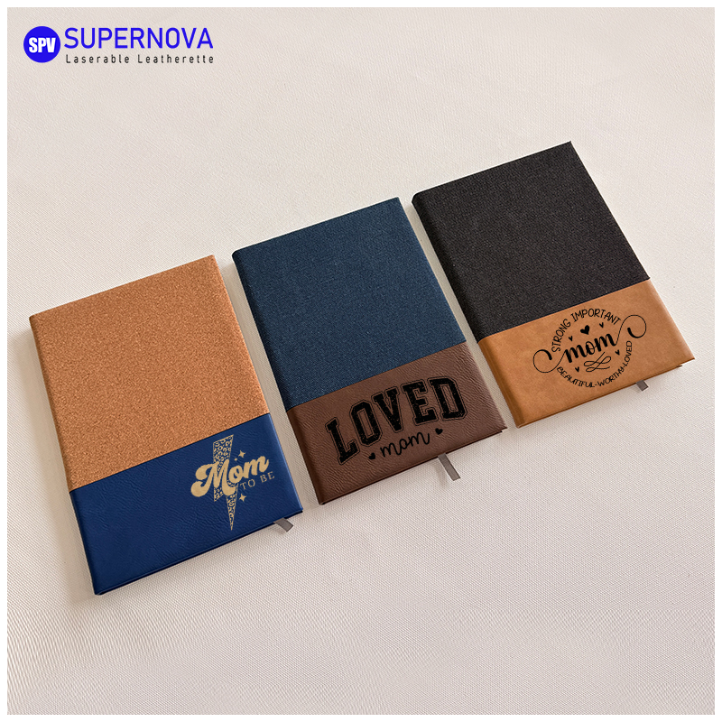 Split Laserable Leatherette & Canvas Notebook Split Laserable Leatherette & Canvas Notebook