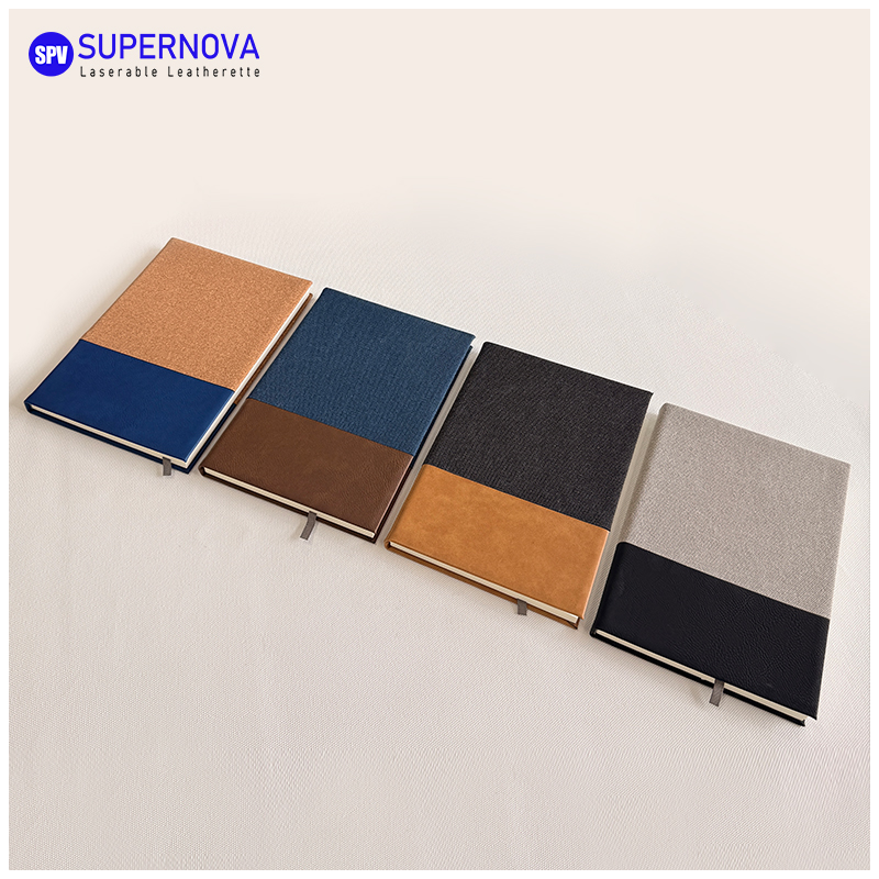 Split Laserable Leatherette & Canvas Notebook Split Laserable Leatherette & Canvas Notebook