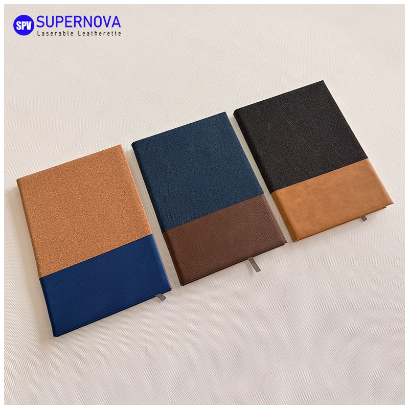 Split Laserable Leatherette & Canvas Notebook Split Laserable Leatherette & Canvas Notebook
