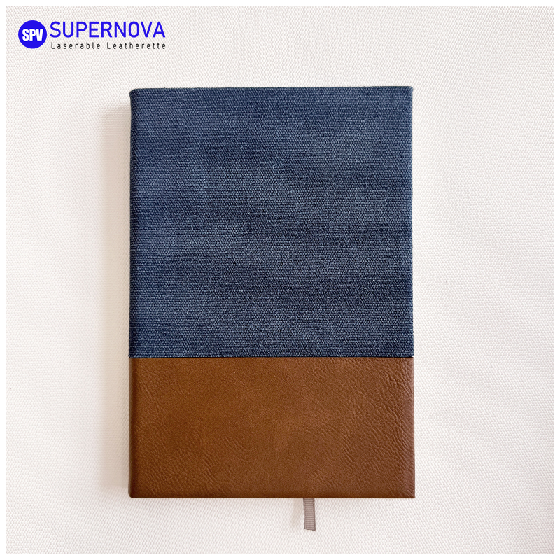 Split Laserable Leatherette & Canvas Notebook Split Laserable Leatherette & Canvas Notebook