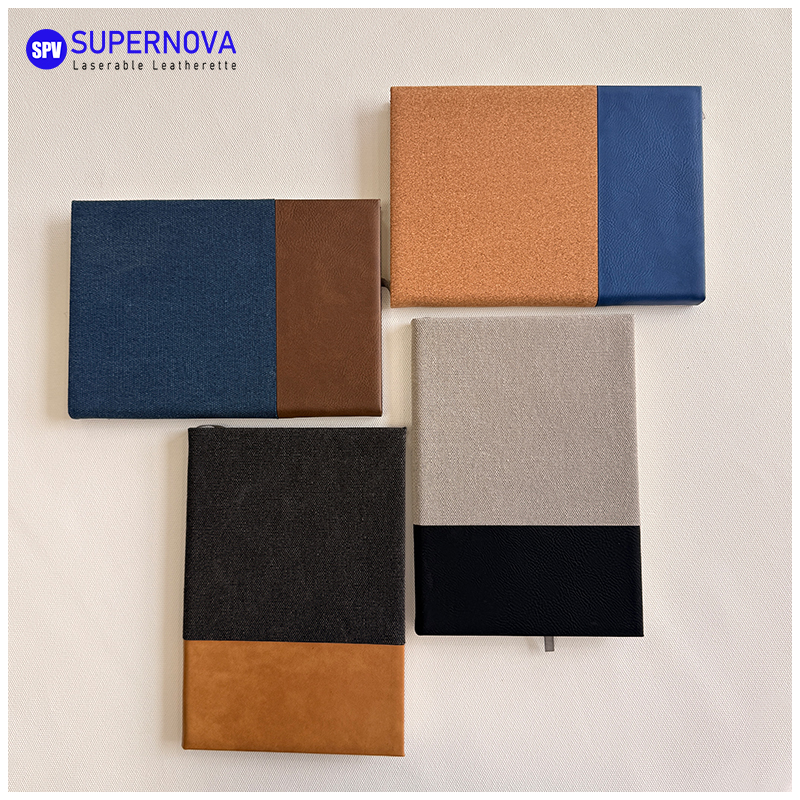 Split Laserable Leatherette & Canvas Notebook Split Laserable Leatherette & Canvas Notebook