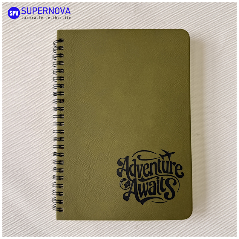 Laserable Leatherette Spiral Notebook