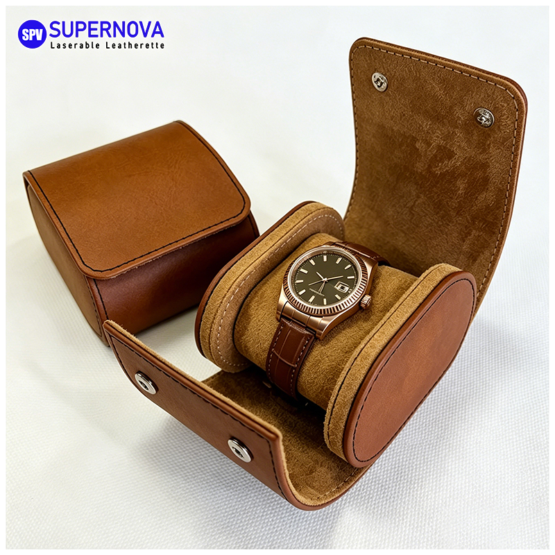 Laserable Leatherette Watch Roll Case Laserable Leatherette Watch Roll Case