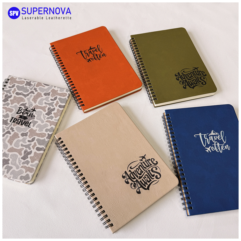 Laserable Leatherette Spiral Notebook