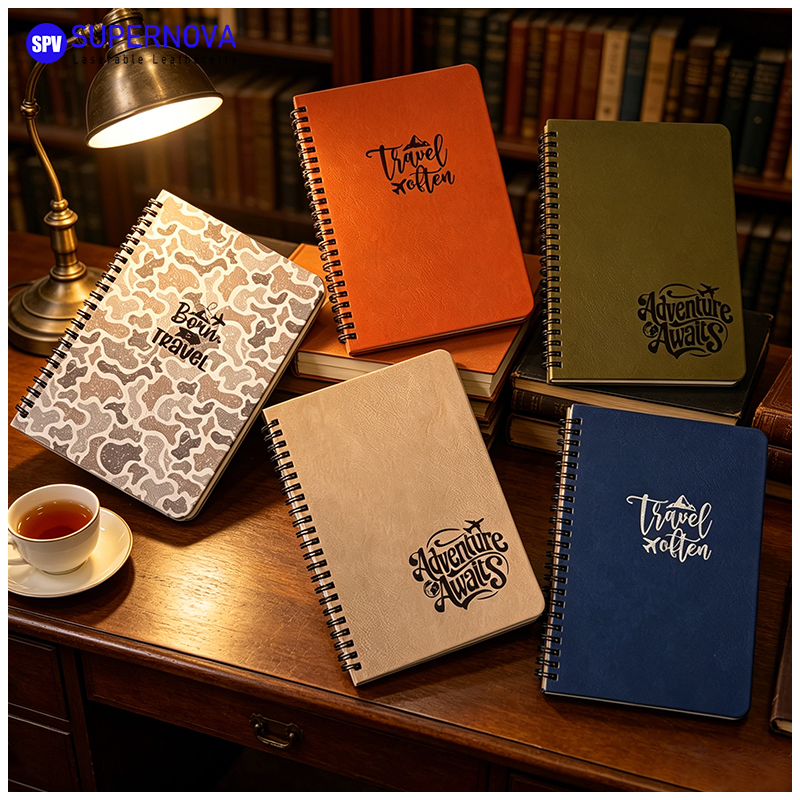 Laserable Leatherette Spiral Notebook