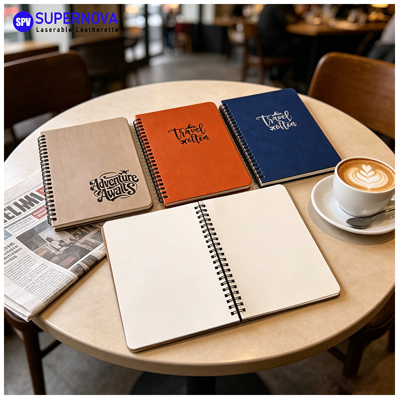 Laserable Leatherette Spiral Notebook