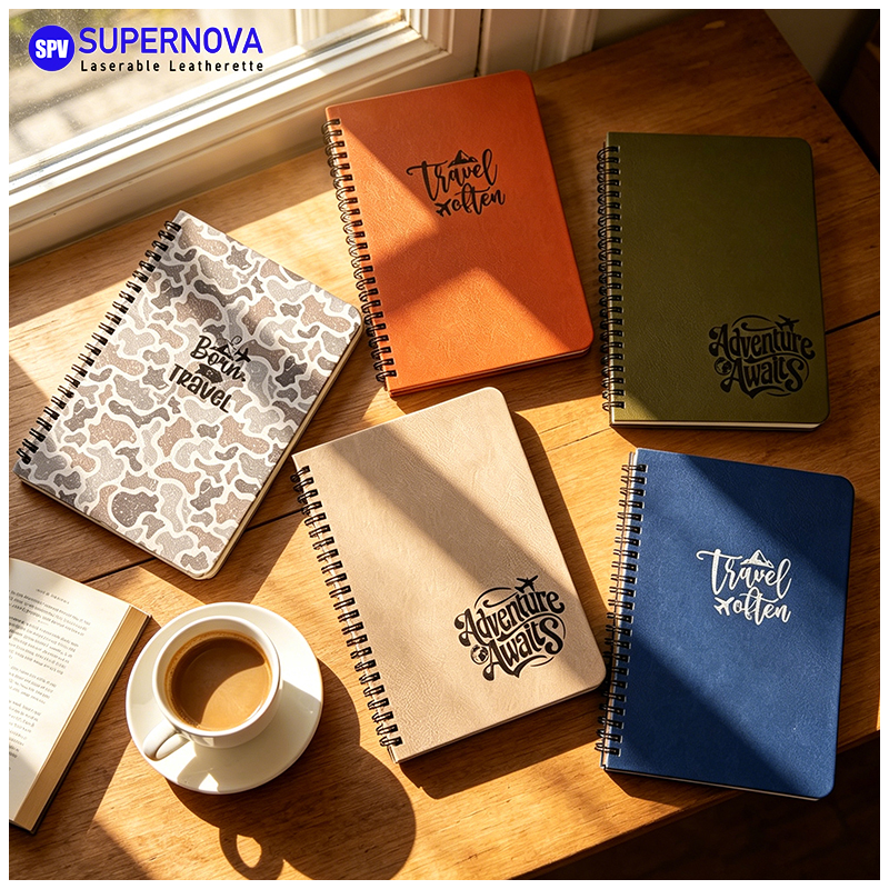 Laserable Leatherette Spiral Notebook
