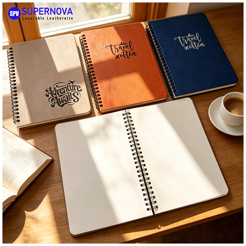 Laserable Leatherette Spiral Notebook