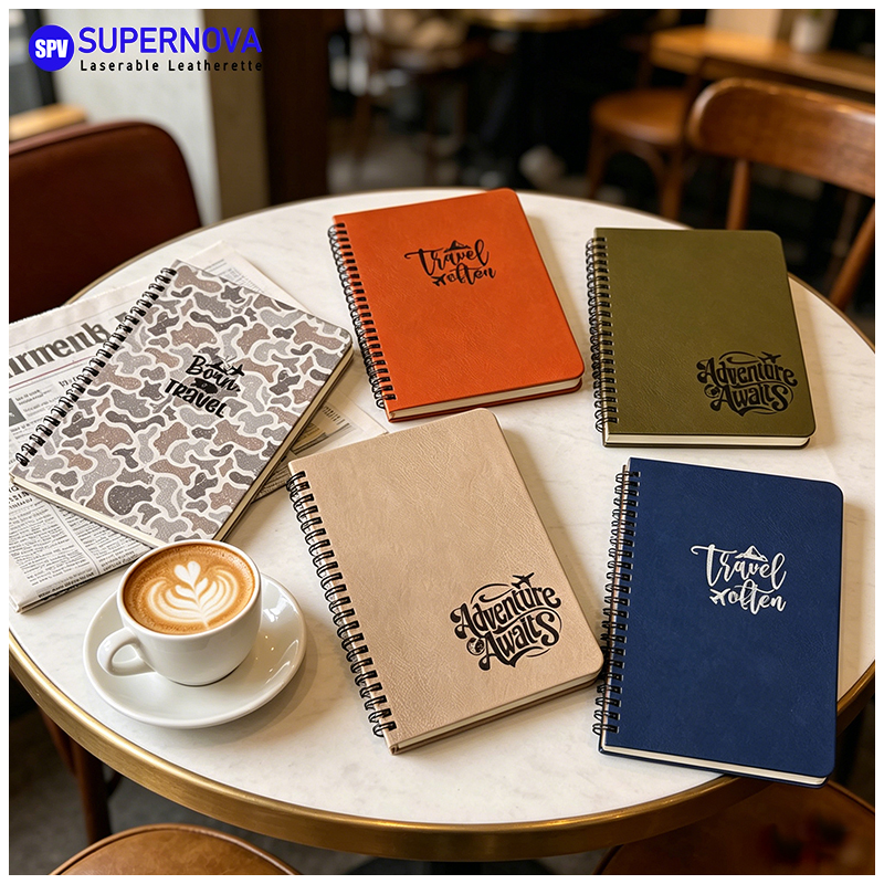 Laserable Leatherette Spiral Notebook