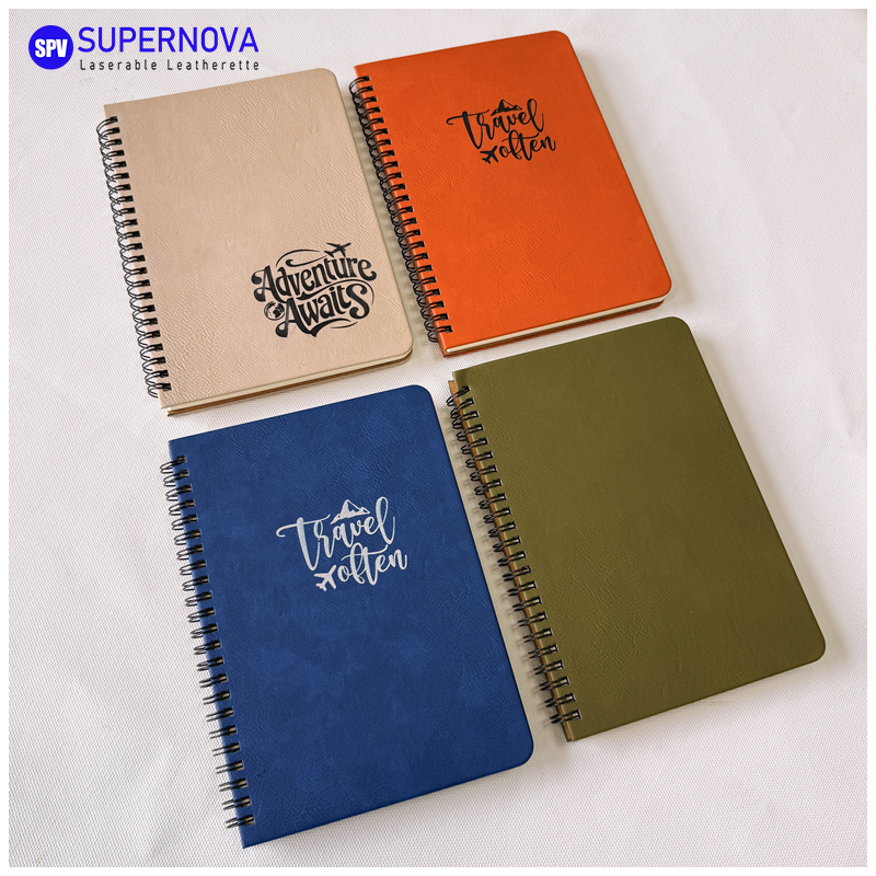 Laserable Leatherette Spiral Notebook