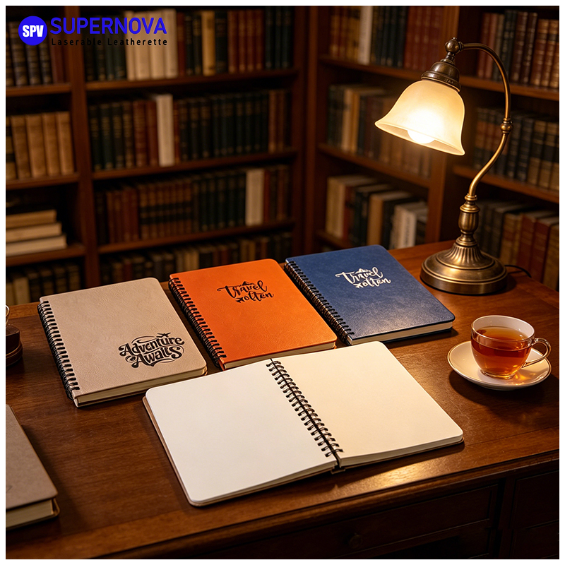 Laserable Leatherette Spiral Notebook