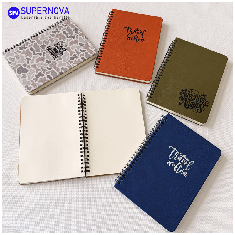 Laserable Leatherette Spiral Notebook
