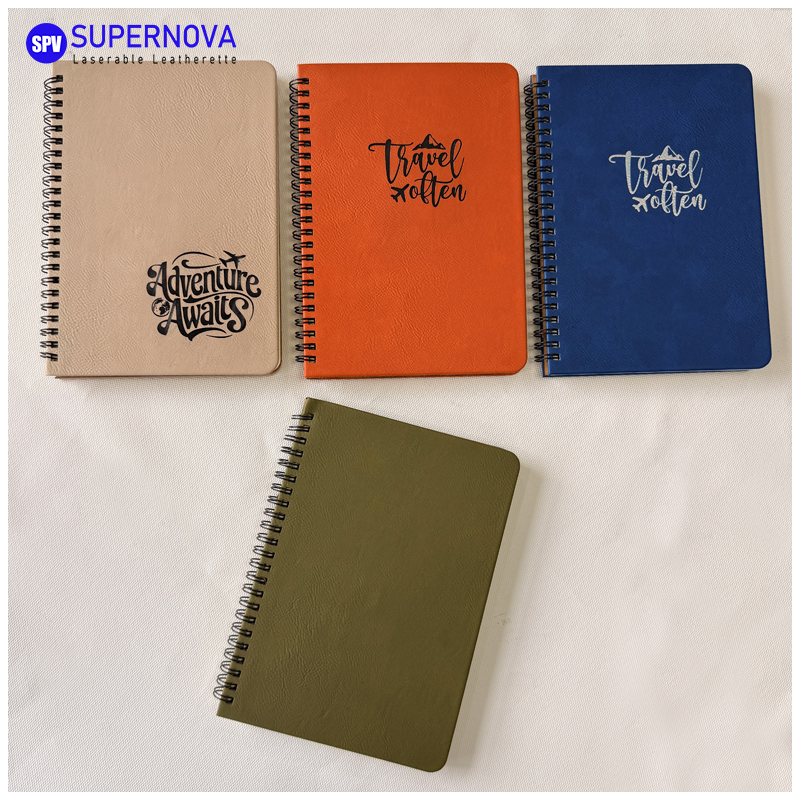 Laserable Leatherette Spiral Notebook