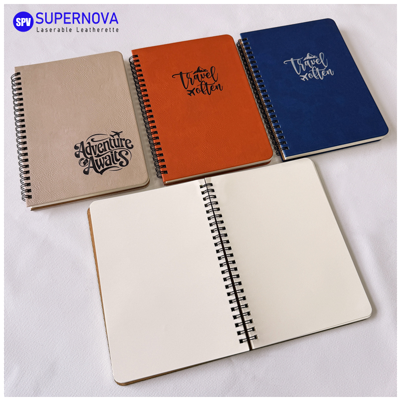 Laserable Leatherette Spiral Notebook