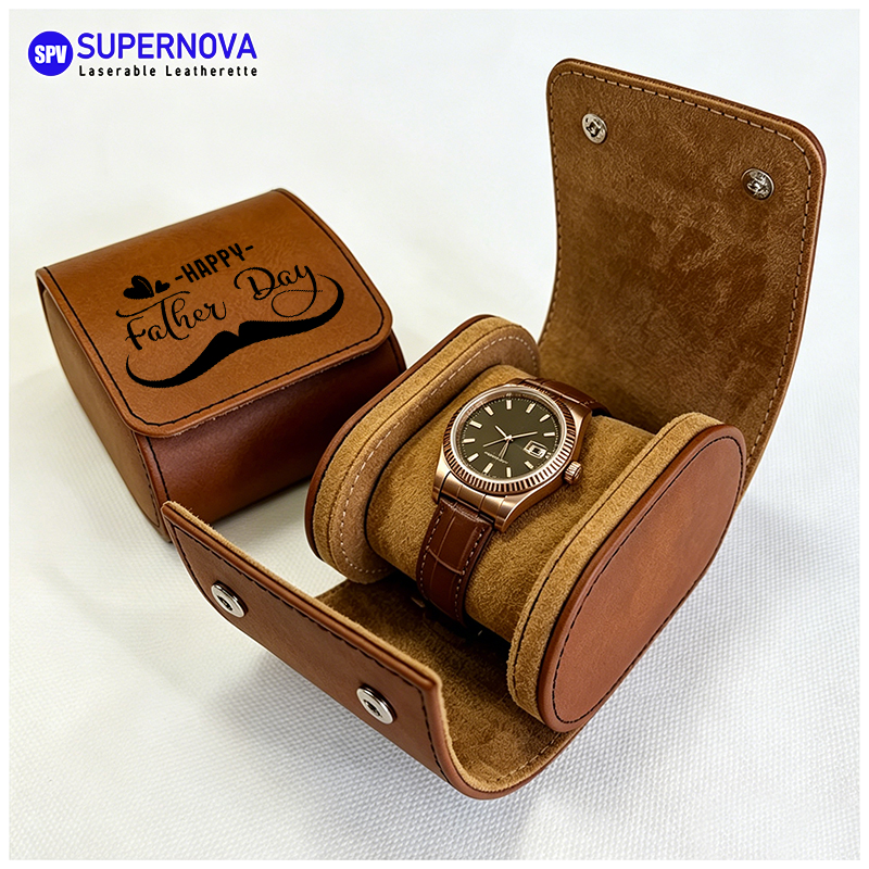 Laserable Leatherette Watch Roll Case Laserable Leatherette Watch Roll Case