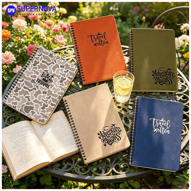 Laserable Leatherette Spiral Notebook