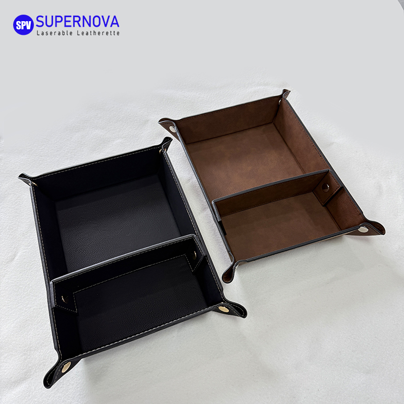 Laserable Leatherette Divided Catchall Tray Laserable Leatherette Divided Catchall Tray