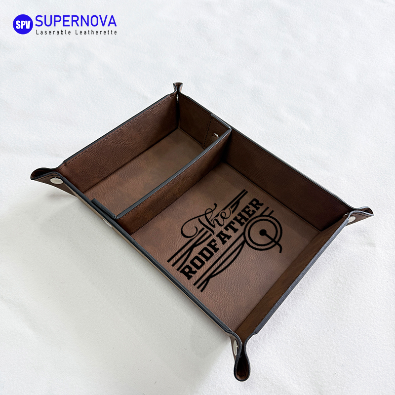  Laserable Leatherette Divided Catchall Tray