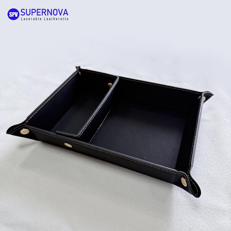 Laserable Leatherette Divided Catchall Tray Laserable Leatherette Divided Catchall Tray