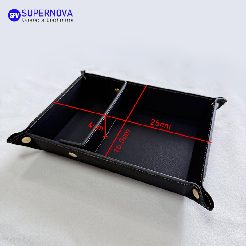 Laserable Leatherette Divided Catchall Tray Laserable Leatherette Divided Catchall Tray