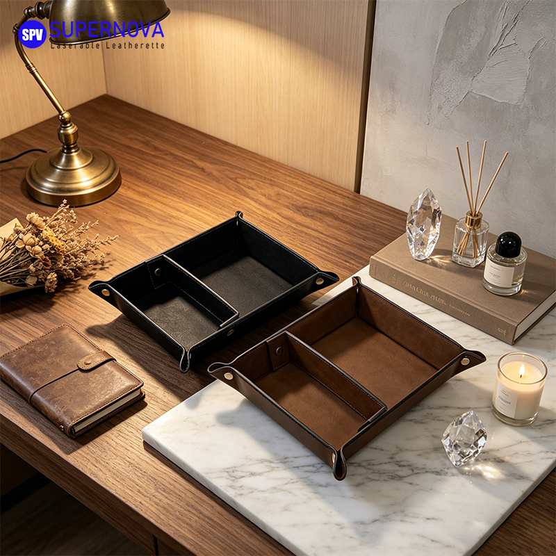 Laserable Leatherette Divided Catchall Tray Laserable Leatherette Divided Catchall Tray