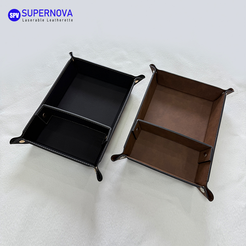 Laserable Leatherette Divided Catchall Tray Laserable Leatherette Divided Catchall Tray