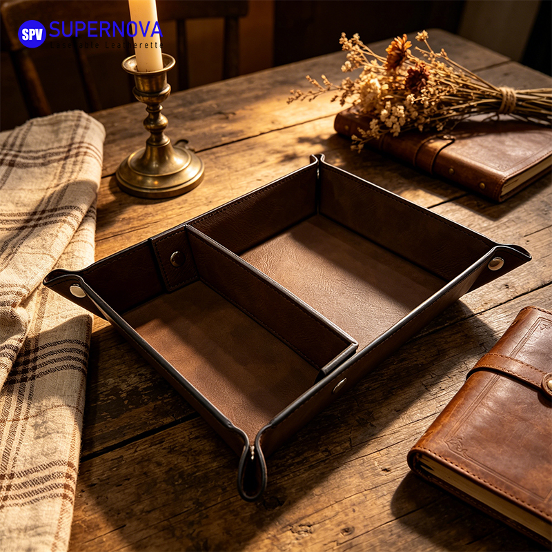 Laserable Leatherette Divided Catchall Tray Laserable Leatherette Divided Catchall Tray