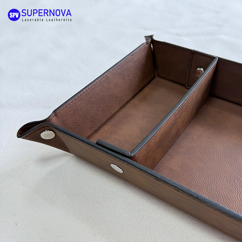 Laserable Leatherette Divided Catchall Tray Laserable Leatherette Divided Catchall Tray