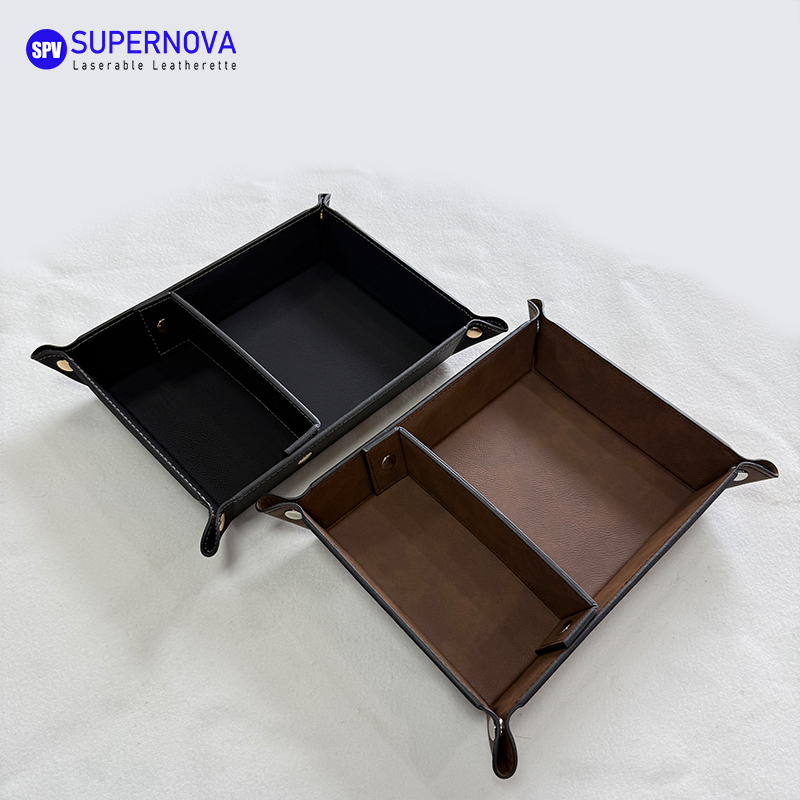Laserable Leatherette Divided Catchall Tray Laserable Leatherette Divided Catchall Tray