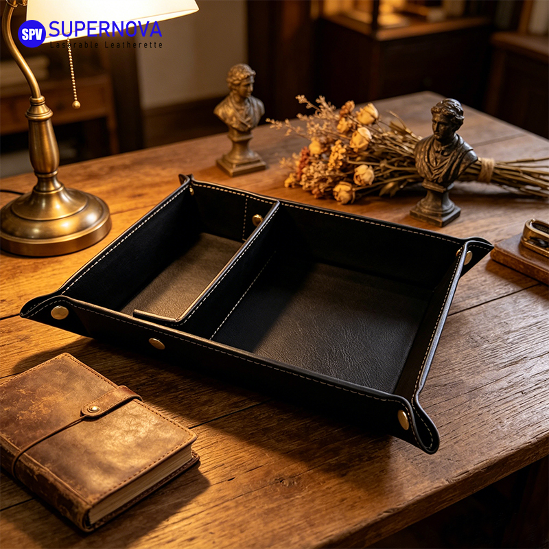 Laserable Leatherette Divided Catchall Tray Laserable Leatherette Divided Catchall Tray