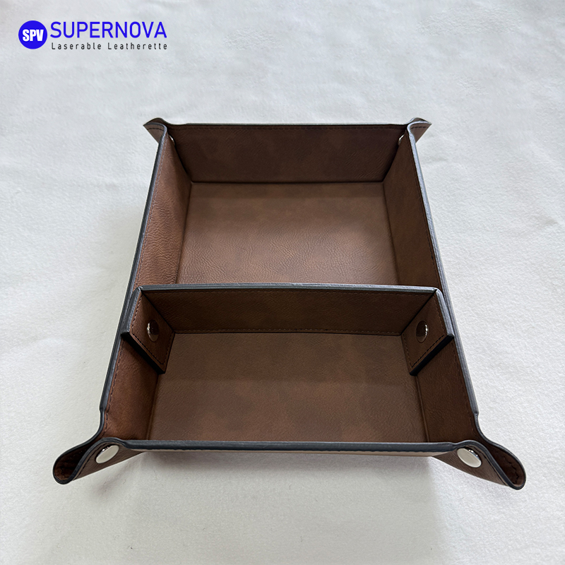 Laserable Leatherette Divided Catchall Tray Laserable Leatherette Divided Catchall Tray