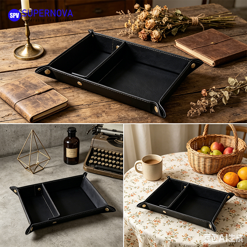 Laserable Leatherette Divided Catchall Tray Laserable Leatherette Divided Catchall Tray