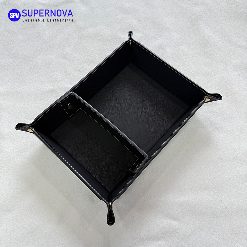 Laserable Leatherette Divided Catchall Tray Laserable Leatherette Divided Catchall Tray