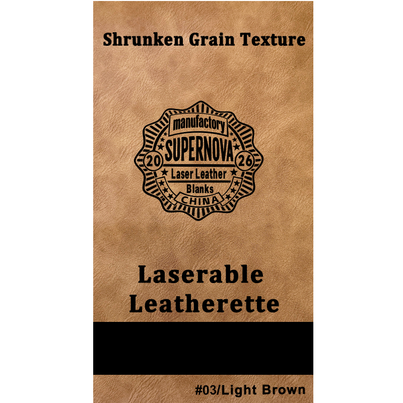 Shrunken Grain Texture Laserable Leatherette Sheet with adhesive/without adhesive