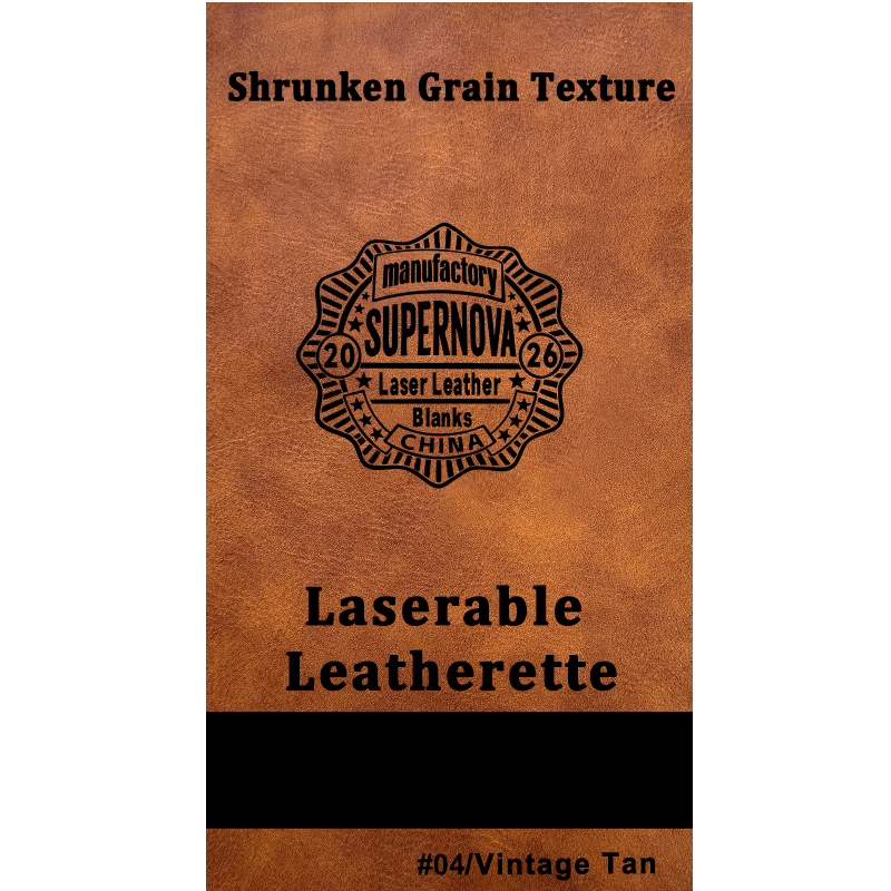 Shrunken Grain Texture Laserable Leatherette Sheet with adhesive/without adhesive