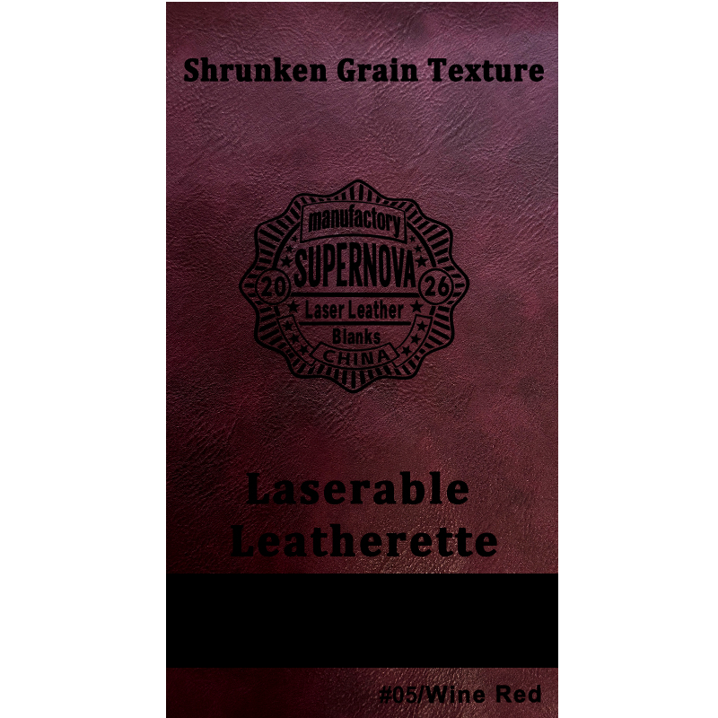 Shrunken Grain Texture Laserable Leatherette Sheet with adhesive/without adhesive