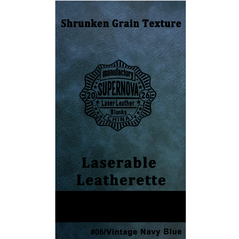 Shrunken Grain Texture Laserable Leatherette Sheet with adhesive/without adhesive