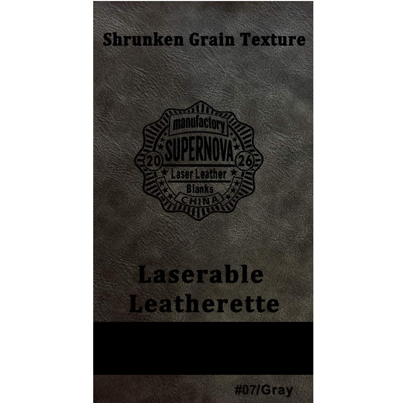 Shrunken Grain Texture Laserable Leatherette Sheet with adhesive/without adhesive