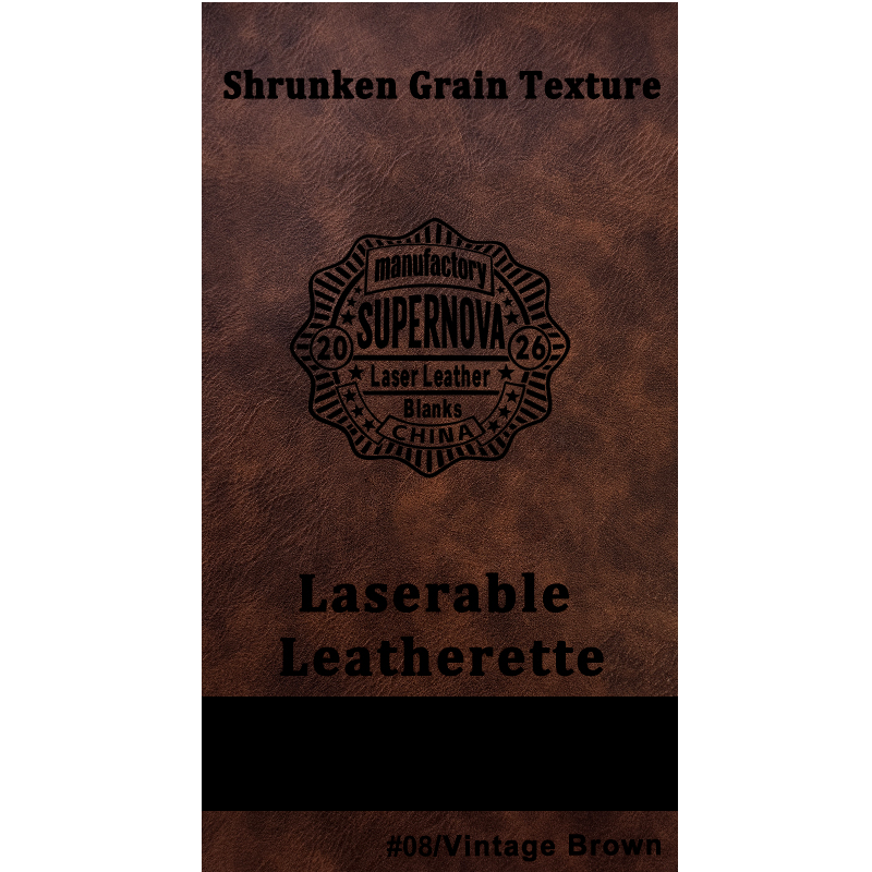 Shrunken Grain Texture Laserable Leatherette Sheet with adhesive/without adhesive