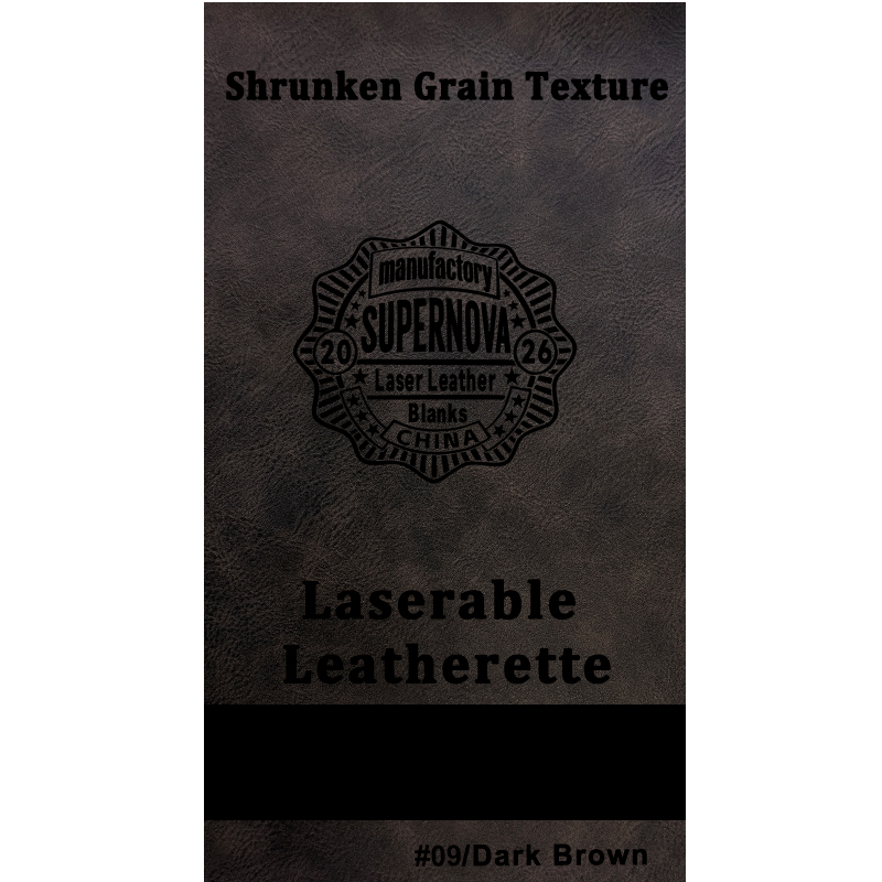 Shrunken Grain Texture Laserable Leatherette Sheet with adhesive/without adhesive