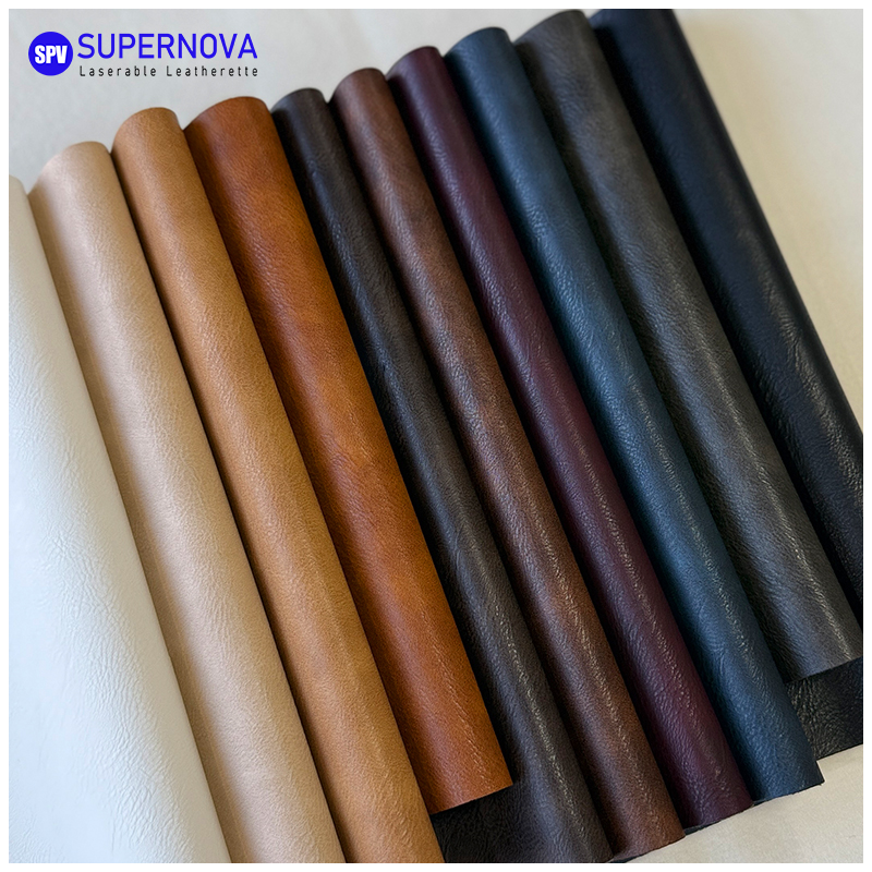 Shrunken Grain Texture Laserable Leatherette Sheet with adhesive/without adhesive