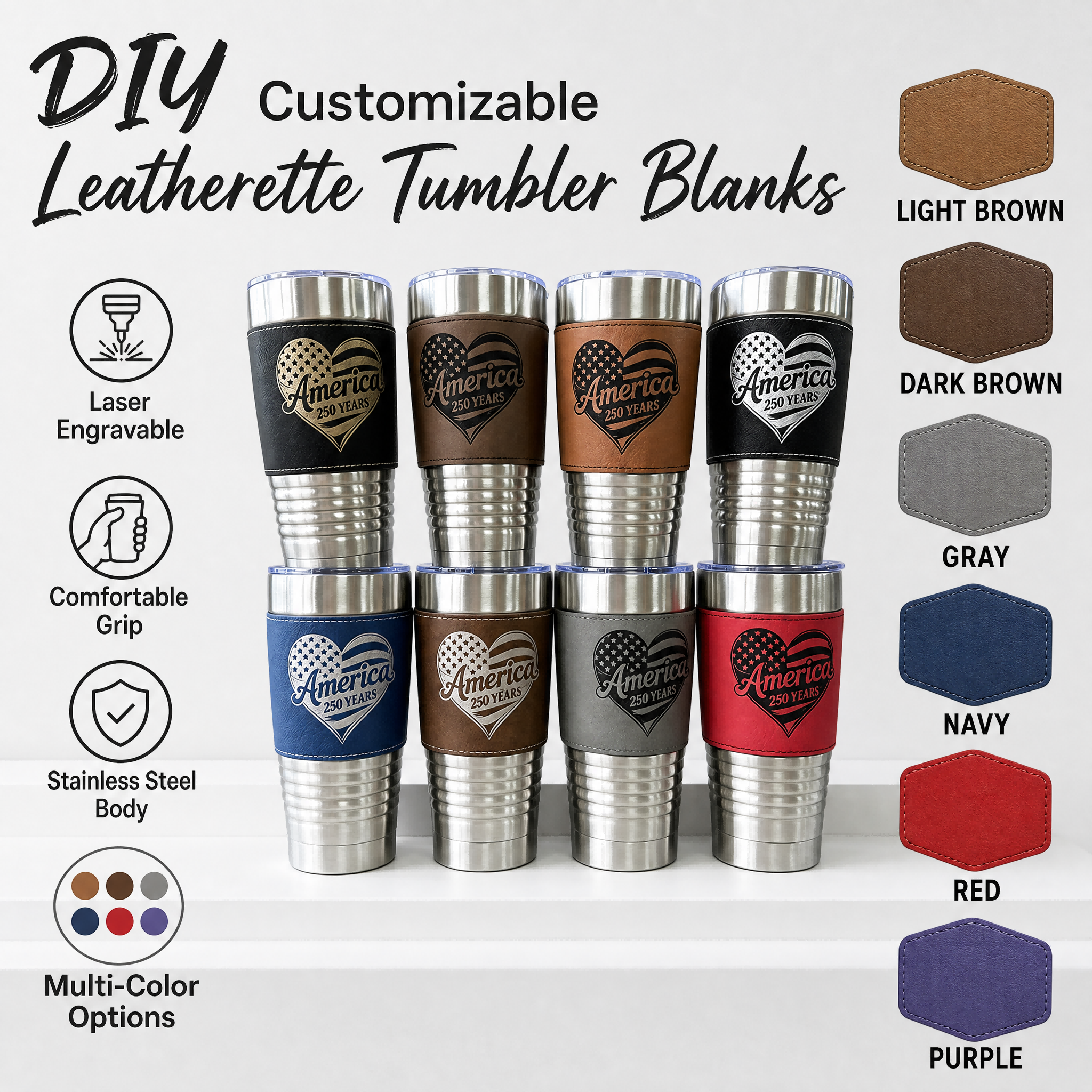 Laserable Leatherette Tumbler
