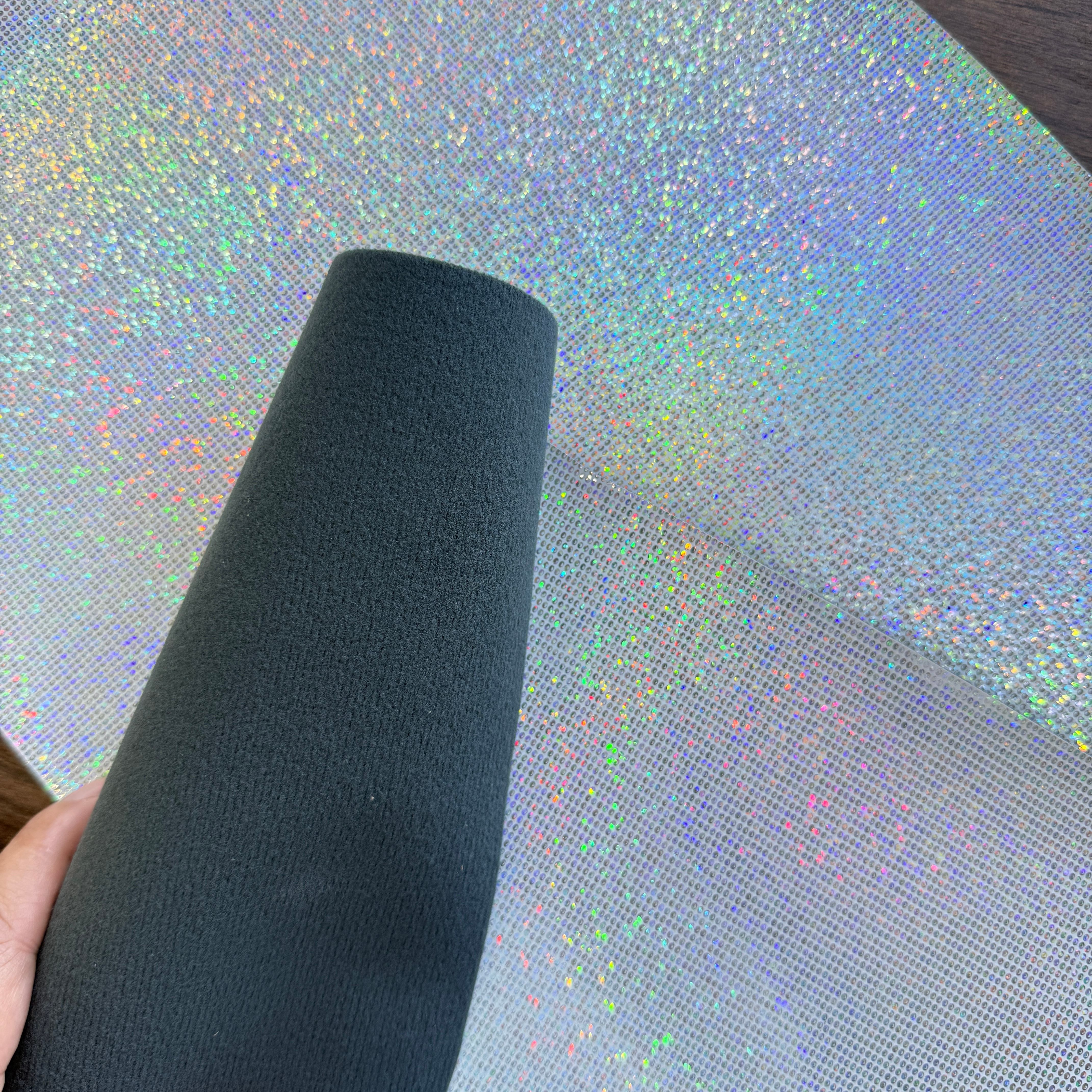 Holographic Laserable Leatherette Sheet  with adhesive/without adhesive