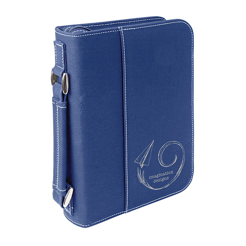 7 1/2'×10 3/4'Leatherette Book Cover with Zipper Closure