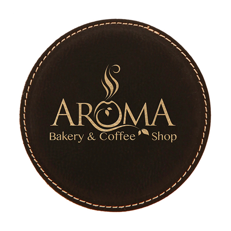 Laserable Leatherette Round 6-Coaster Set Laserable Leatherette Round 6-Coaster Set