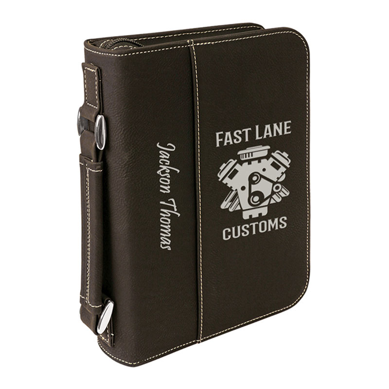 6 3/4' x 9 1/4'Leatherette Book Cover with Zipper Closure 6 3/4' x 9 1/4'Leatherette Book Cover with Zipper Closure