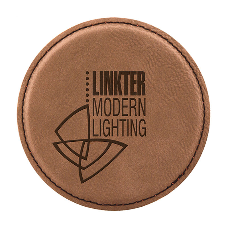 Laserable Leatherette Round 6-Coaster Set Laserable Leatherette Round 6-Coaster Set
