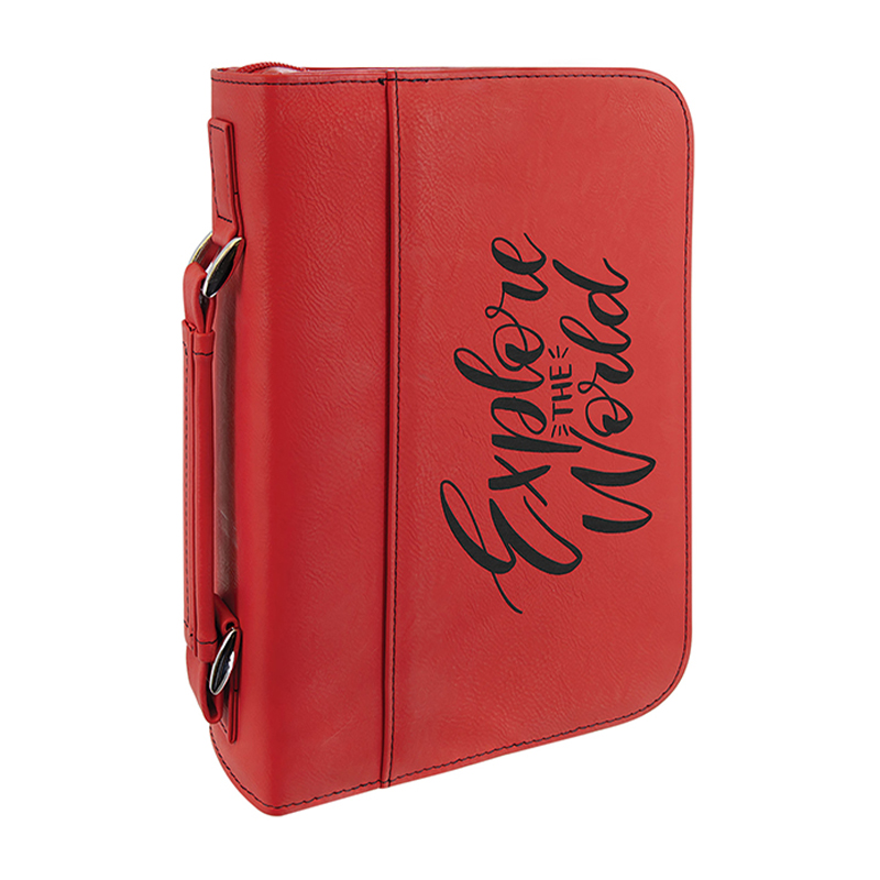 6 3/4' x 9 1/4'Leatherette Book Cover with Zipper Closure