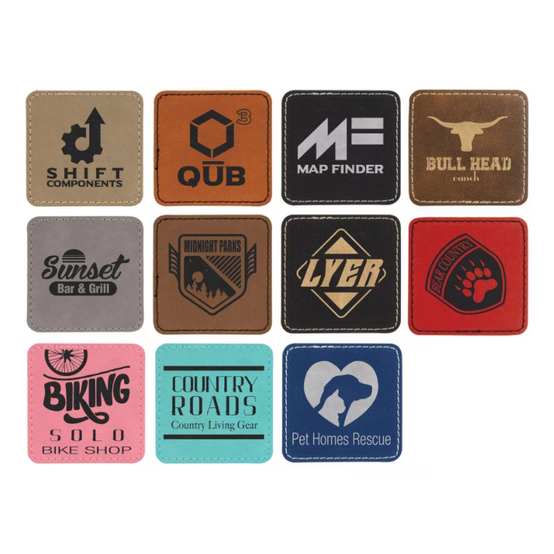 3 1/2' x 2 1/2' Square Leatherette Patches